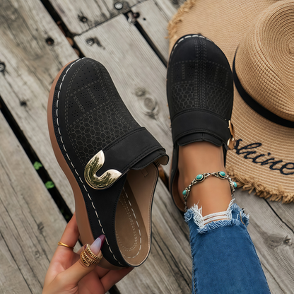 🏆 Confort toute la journée 👣 Mocassins compensés en cuir – faciles à enfiler et confortables ⏳ 𝐃𝐄𝐑𝐍𝐈𝐄𝐑 𝐉𝐎𝐔𝐑 : −𝟖𝟎 %