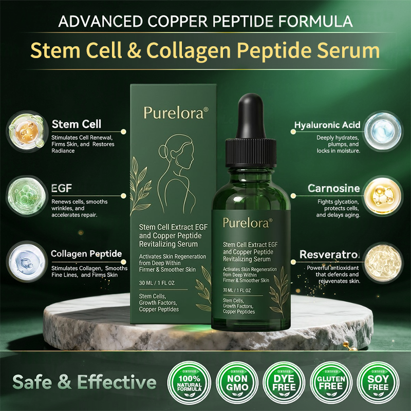 💖 Purelora® Sérum Activateur EGF & Peptides de Cuivre | Aide à stimuler le renouvellement cutané pour une peau plus ferme, plus lisse et visiblement rajeunie
