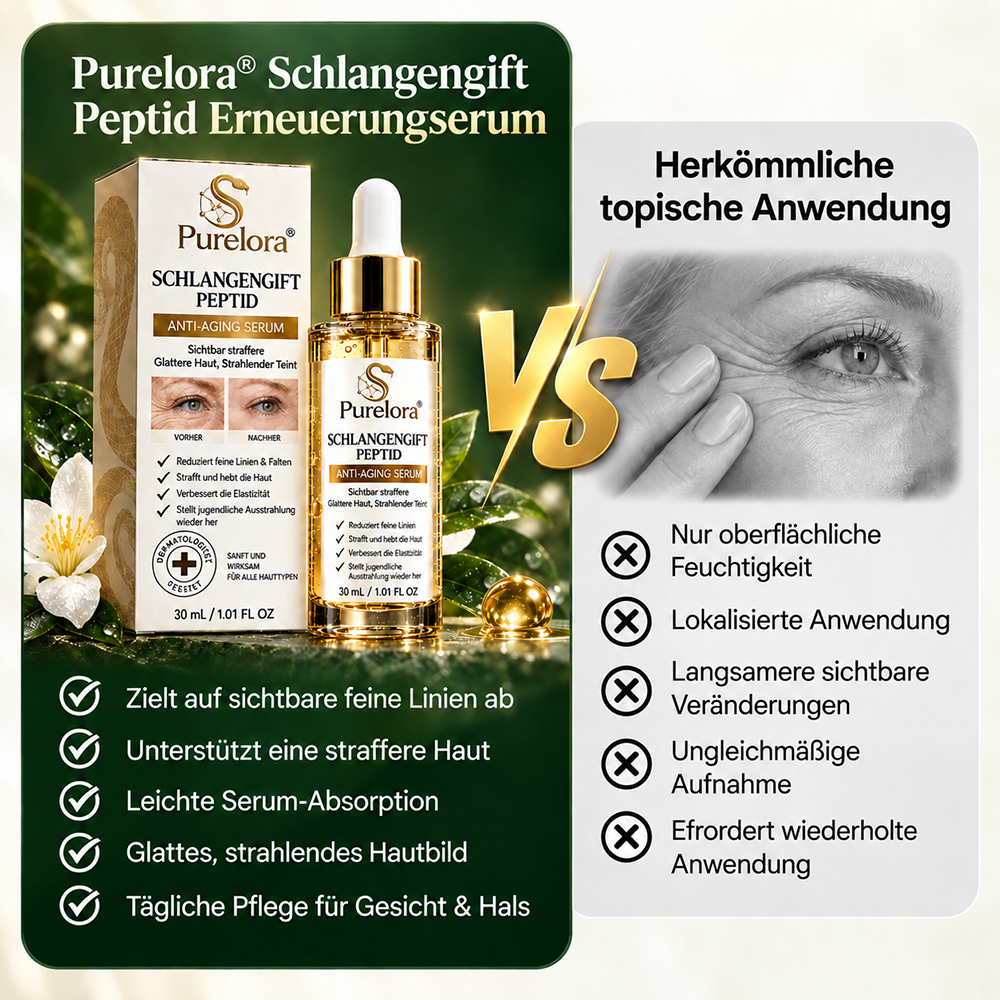 Purelora® Snake Venom Peptide Renewal Serum – Firming, Fine Lines & Visible Marks Care
