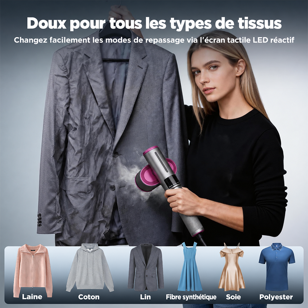 🔥 𝑫𝑬𝑹𝑵𝑰𝑬𝑹 𝑱𝑶𝑼𝑹 – 50 % 𝑫𝑬 𝑹É𝑫𝑼𝑪𝑻𝑰𝑶𝑵 🔥 Défroisseur & Fer à Vapeur 2-en-1 1200W – Chauffe Rapide, Compact & Idéal pour le Voyage