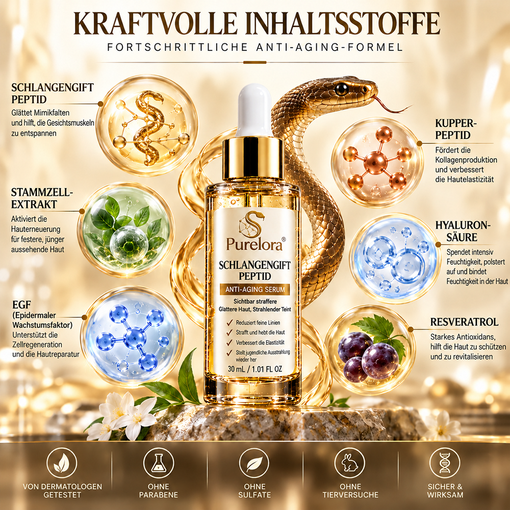Purelora® Snake Venom Peptide Renewal Serum – Firming, Fine Lines & Visible Marks Care