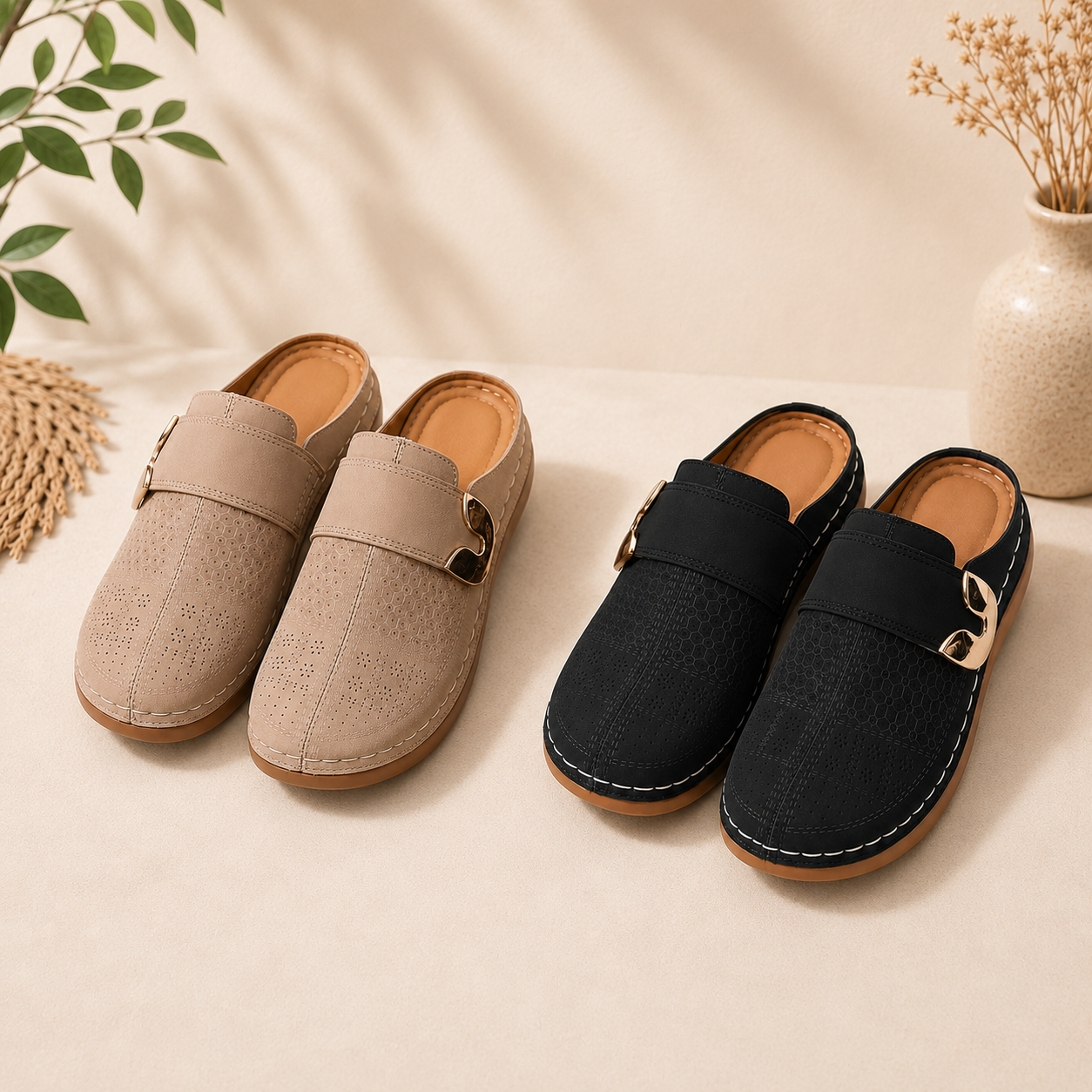 🏆 Confort toute la journée 👣 Mocassins compensés en cuir – faciles à enfiler et confortables ⏳ 𝐃𝐄𝐑𝐍𝐈𝐄𝐑 𝐉𝐎𝐔𝐑 : −𝟖𝟎 %
