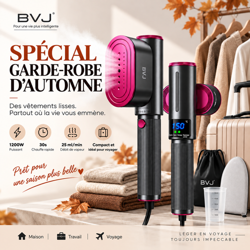 🔥 𝑫𝑬𝑹𝑵𝑰𝑬𝑹 𝑱𝑶𝑼𝑹 – 50 % 𝑫𝑬 𝑹É𝑫𝑼𝑪𝑻𝑰𝑶𝑵 🔥 Défroisseur & Fer à Vapeur 2-en-1 1200W – Chauffe Rapide, Compact & Idéal pour le Voyage
