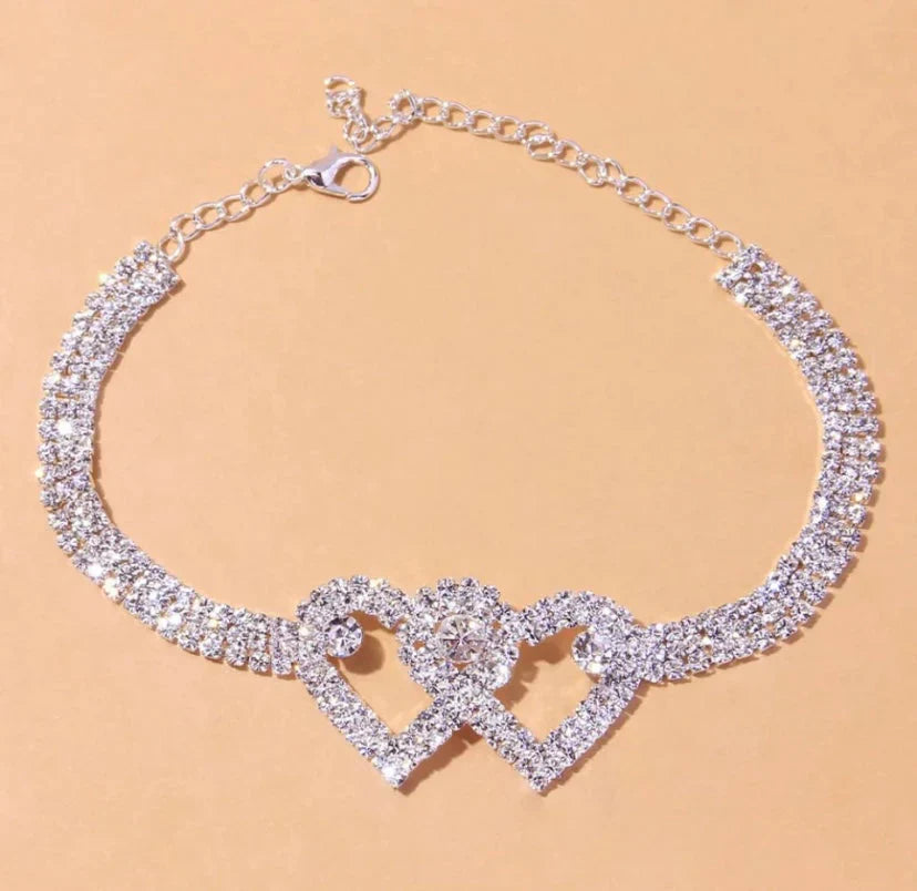 ✨ 𝐂𝐙𝐓𝐈𝐂𝐋𝐄® Chevillière Élégante à Cœur Facetté Brillance Diamant