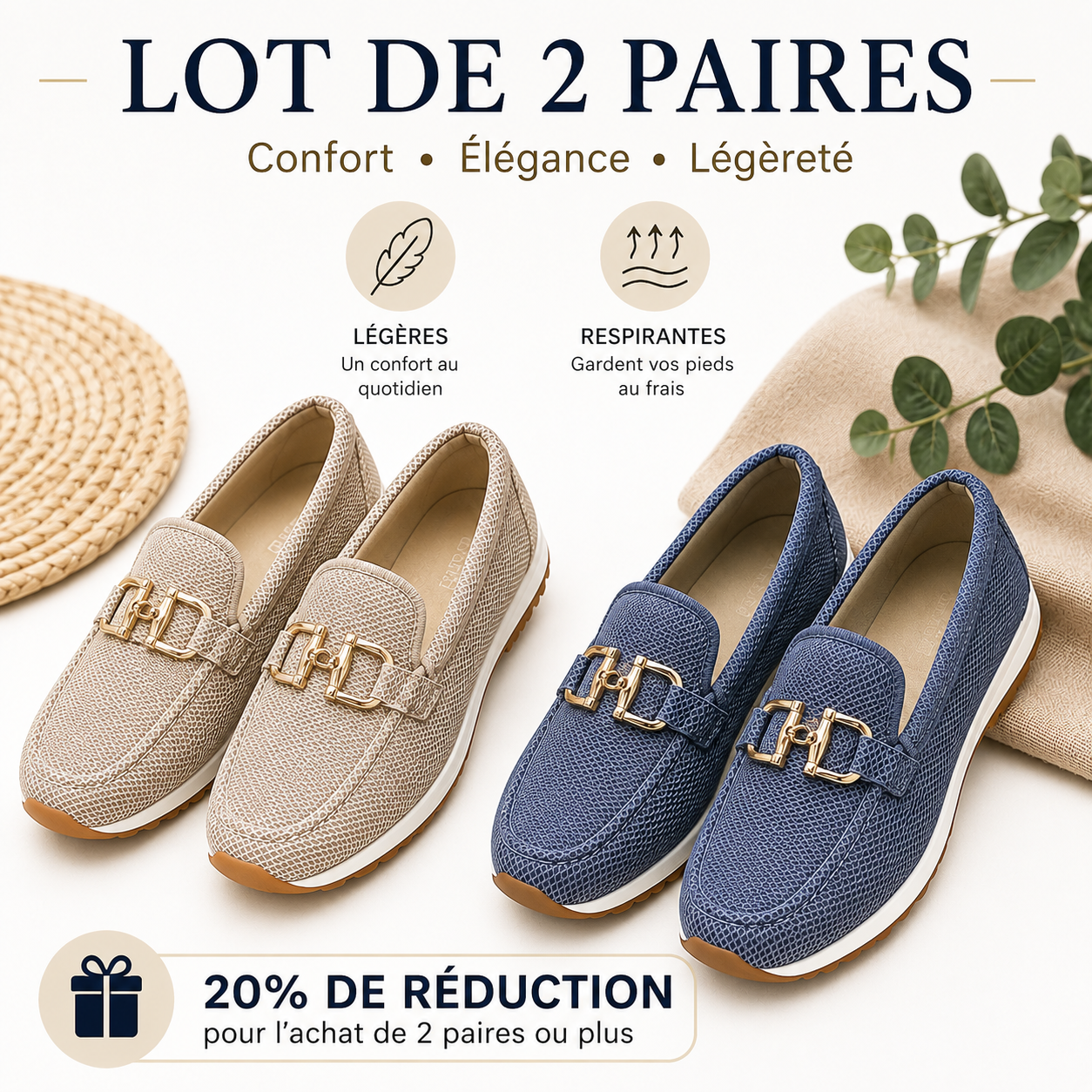 🔥 Best-seller 2026 🏆 Mocassins confortables avec soutien plantaire 👟 DERNIER JOUR : -80 %