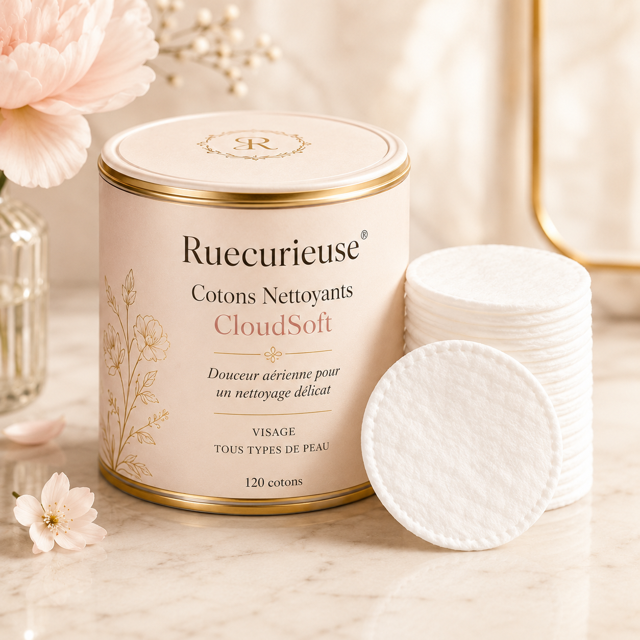 Ruecurieuse® Disques Démaquillants CloudSoft