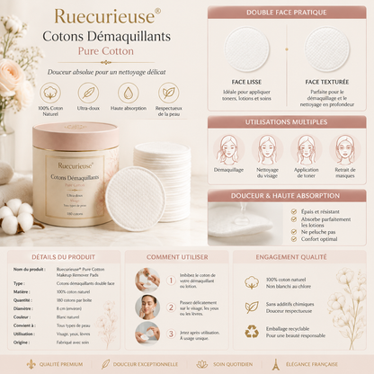 Ruecurieuse® Cotons Démaquillants Pure Cotton