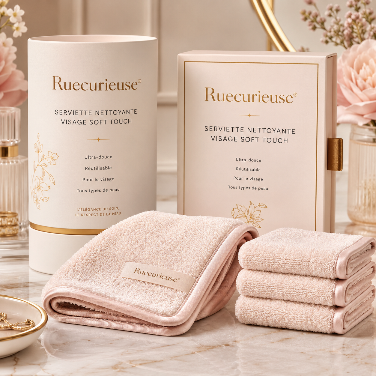 Ruecurieuse® Serviette Nettoyante Visage Soft Touch