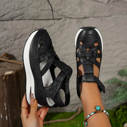 🔥Livraison gratuite - Sandales pour femmes BQODQO® au design souple et ajustable - Fermeture Velcro et confort optimal pour pieds larges et étroits