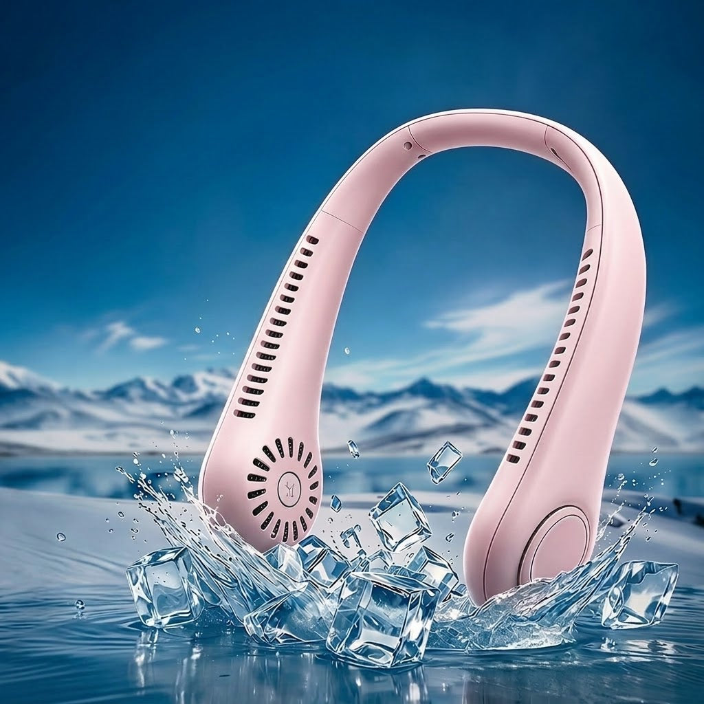 🏆 Best-seller Été 2026 ❄️ Ventilateur de cou portable sans pales – Fraîcheur rapide en 3 secondes