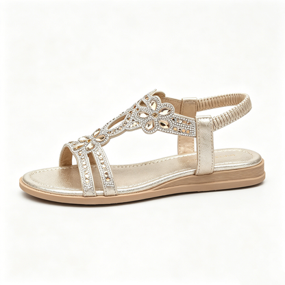 ✨ Sandales Bohèmes Femme à Strass Brillants – Confort Absolu, Bride Élastique & Élégance Estivale