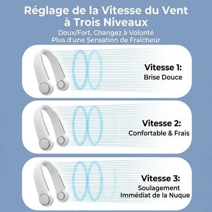 🏆 Best-seller Été 2026 ❄️ Ventilateur de cou portable sans pales – Fraîcheur rapide en 3 secondes