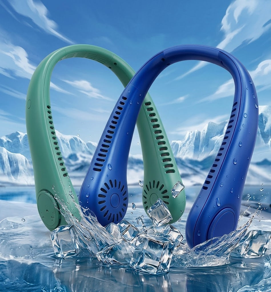 🏆 Best-seller Été 2026 ❄️ Ventilateur de cou portable sans pales – Fraîcheur rapide en 3 secondes