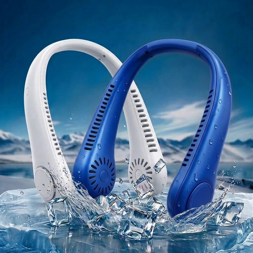 🏆 Best-seller Été 2026 ❄️ Ventilateur de cou portable sans pales – Fraîcheur rapide en 3 secondes