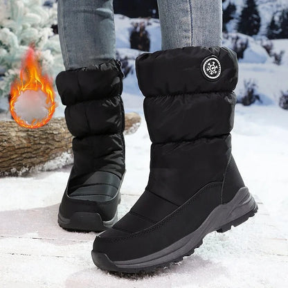 🔥 SPARE 17 € | Warme Winter‑Stiefeletten für Damen, wasserabweisend, rutschfest, Gewölbeunterstützung, Pelzfutter, ganztägiger Komfort