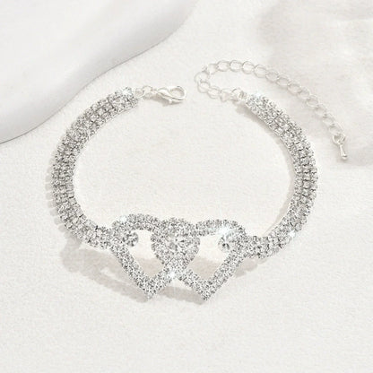 ✨ 𝐂𝐙𝐓𝐈𝐂𝐋𝐄® Chevillière Élégante à Cœur Facetté Brillance Diamant