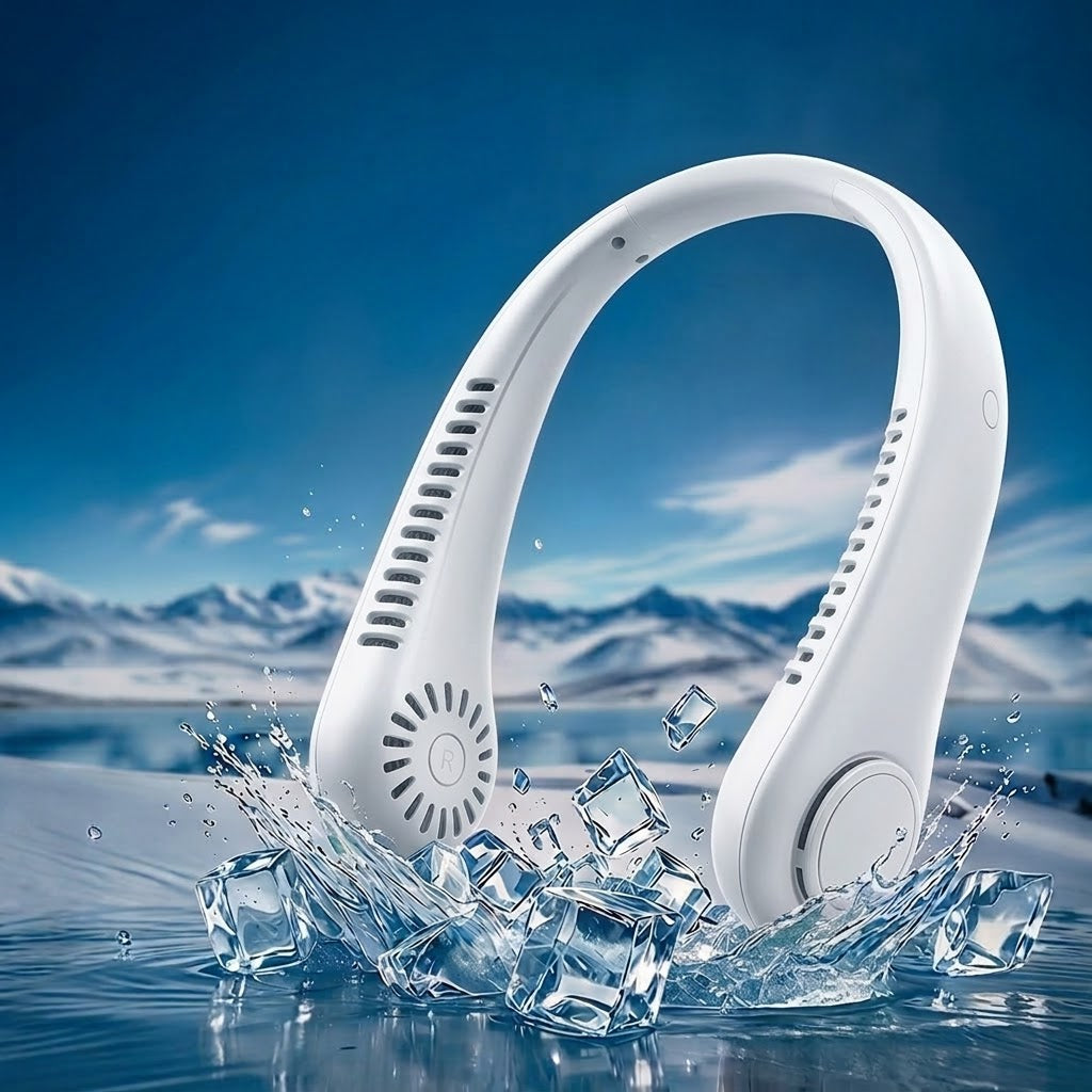 🏆 Best-seller Été 2026 ❄️ Ventilateur de cou portable sans pales – Fraîcheur rapide en 3 secondes