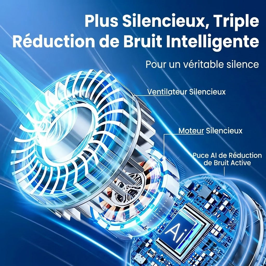 🏆 Best-seller Été 2026 ❄️ Ventilateur de cou portable sans pales – Fraîcheur rapide en 3 secondes