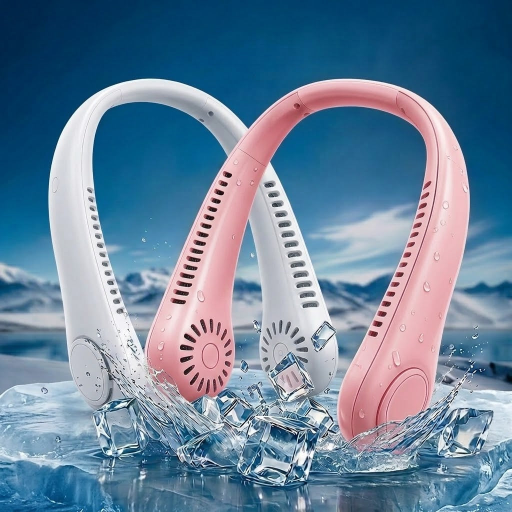 🏆 Best-seller Été 2026 ❄️ Ventilateur de cou portable sans pales – Fraîcheur rapide en 3 secondes