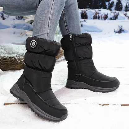 🔥 SPARE 17 € | Warme Winter‑Stiefeletten für Damen, wasserabweisend, rutschfest, Gewölbeunterstützung, Pelzfutter, ganztägiger Komfort